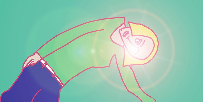 late evening woman with flare